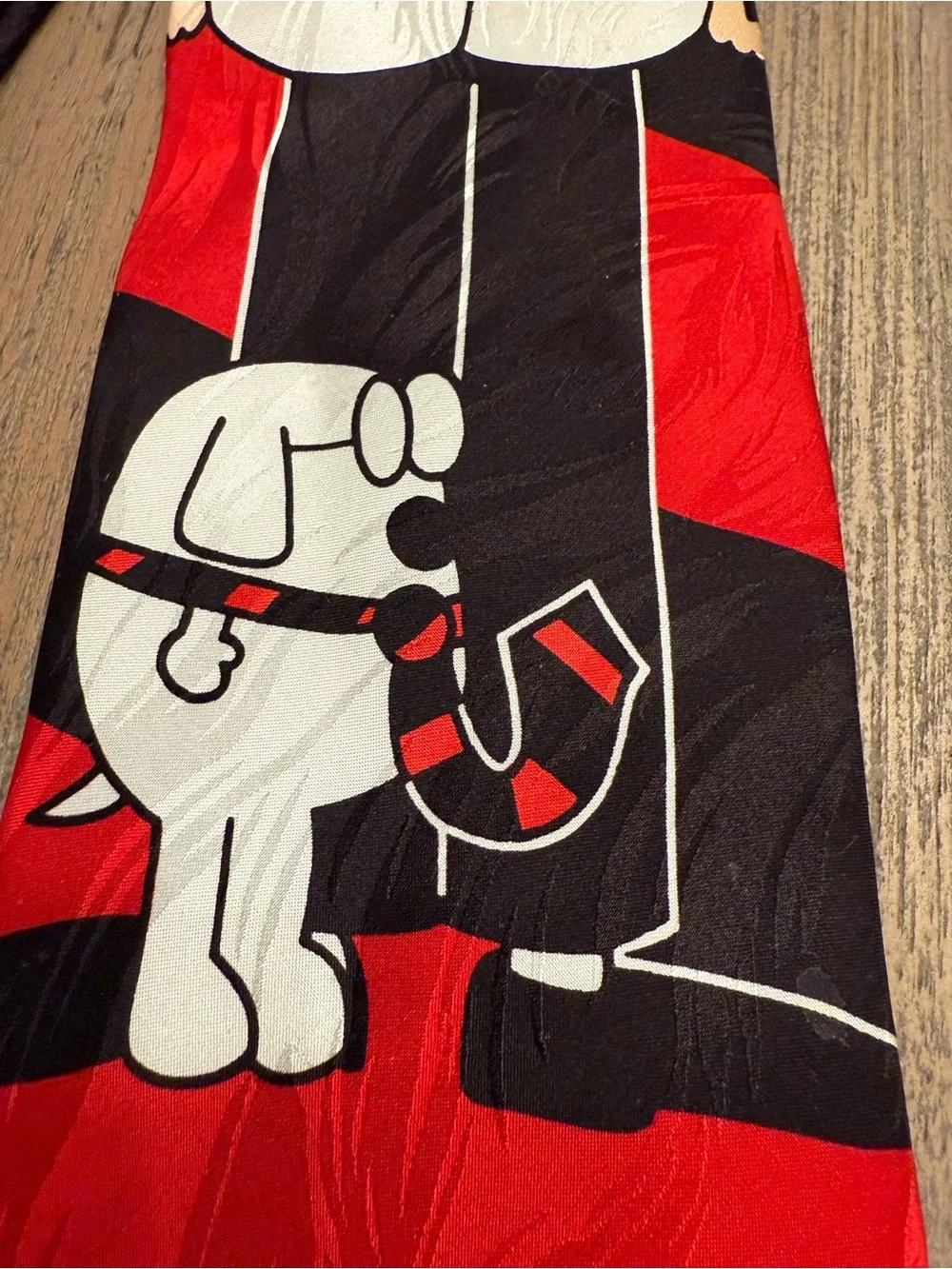 Dilbert & Dog Red Black Silk Novelty Tie United Feature Syndicate 4”